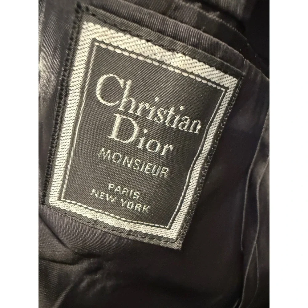Christian‎ Dior Monsieur Grey Windowpane Pure Virgin Wool Blazer Sport Coat Mens